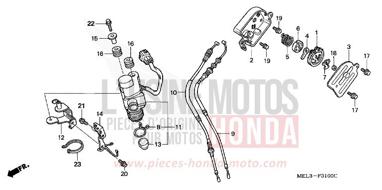 SERVO MOTOR (CBR1000RR4/5) for CBR1000RR Fireblade CANDY TAHITIAN BLUE (PB215H) from 2005